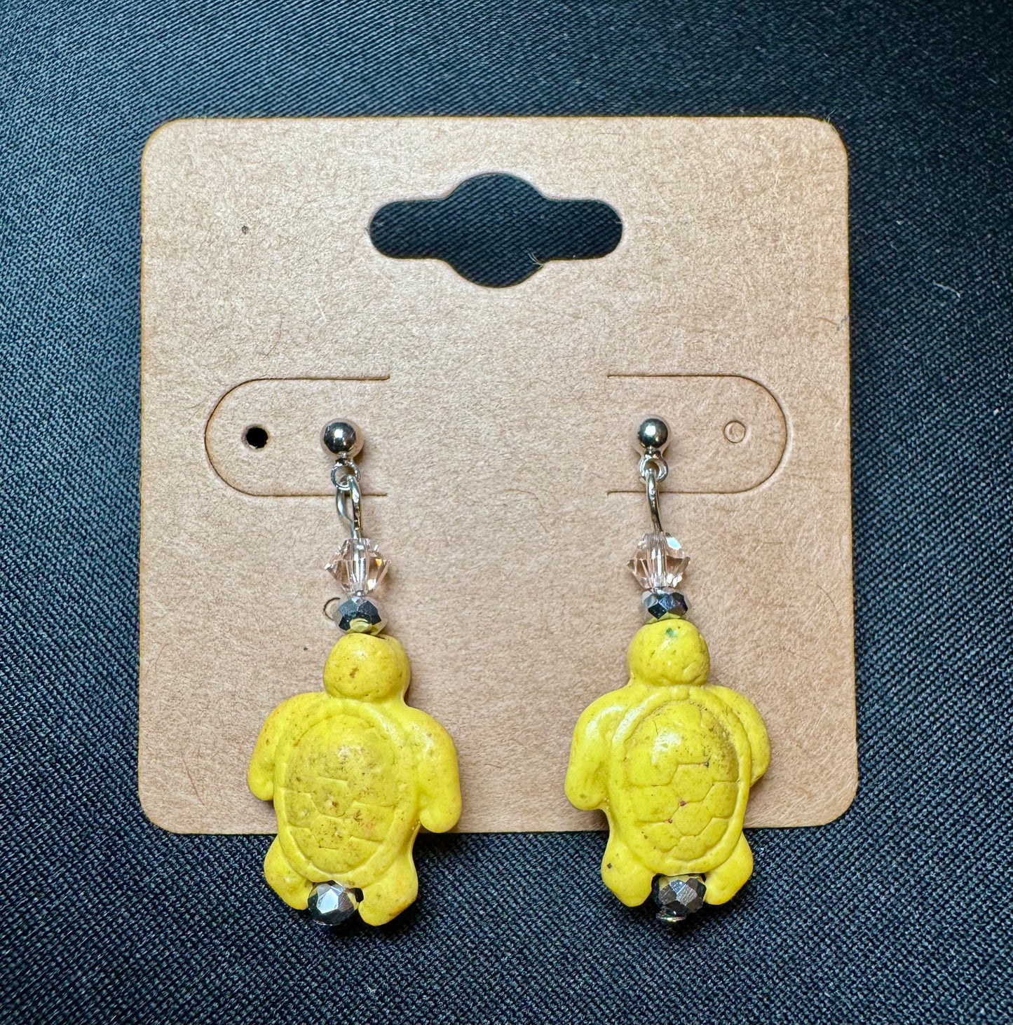 Yellow Turtle Earrings
