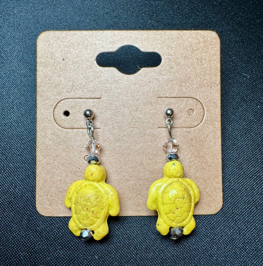 Yellow Turtle Earrings
