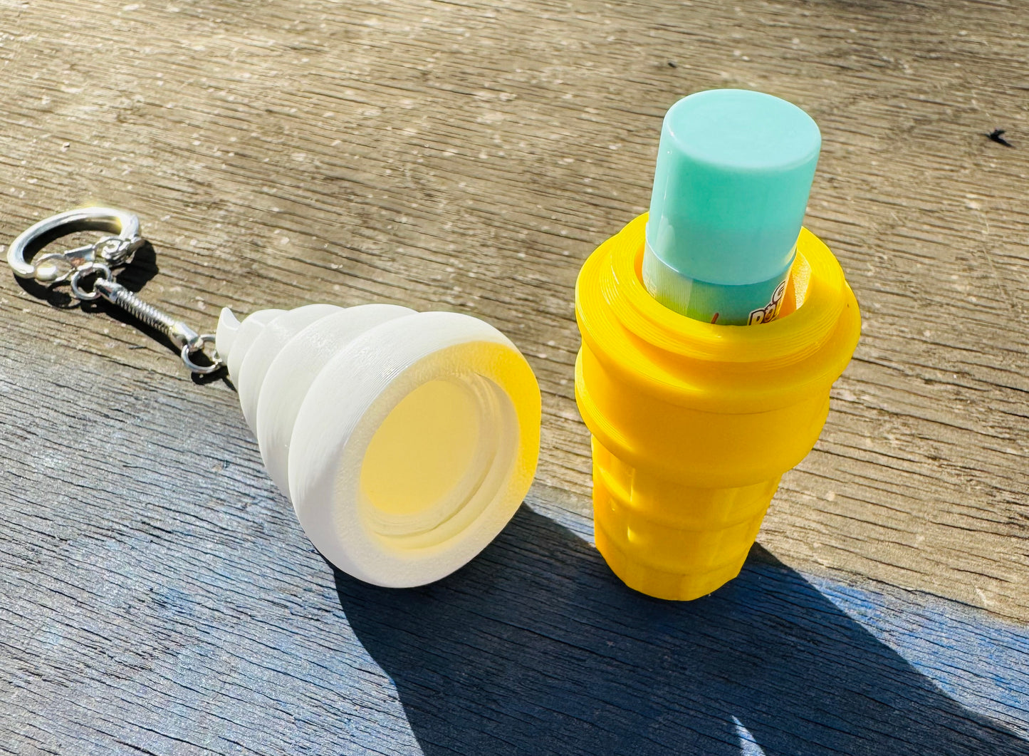3D Printed Ice Cream Chapstick Holder Keychain
