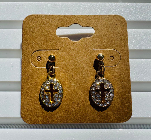 Lovely Cross Bling Earrings