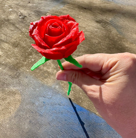 3D Printed Red Rose