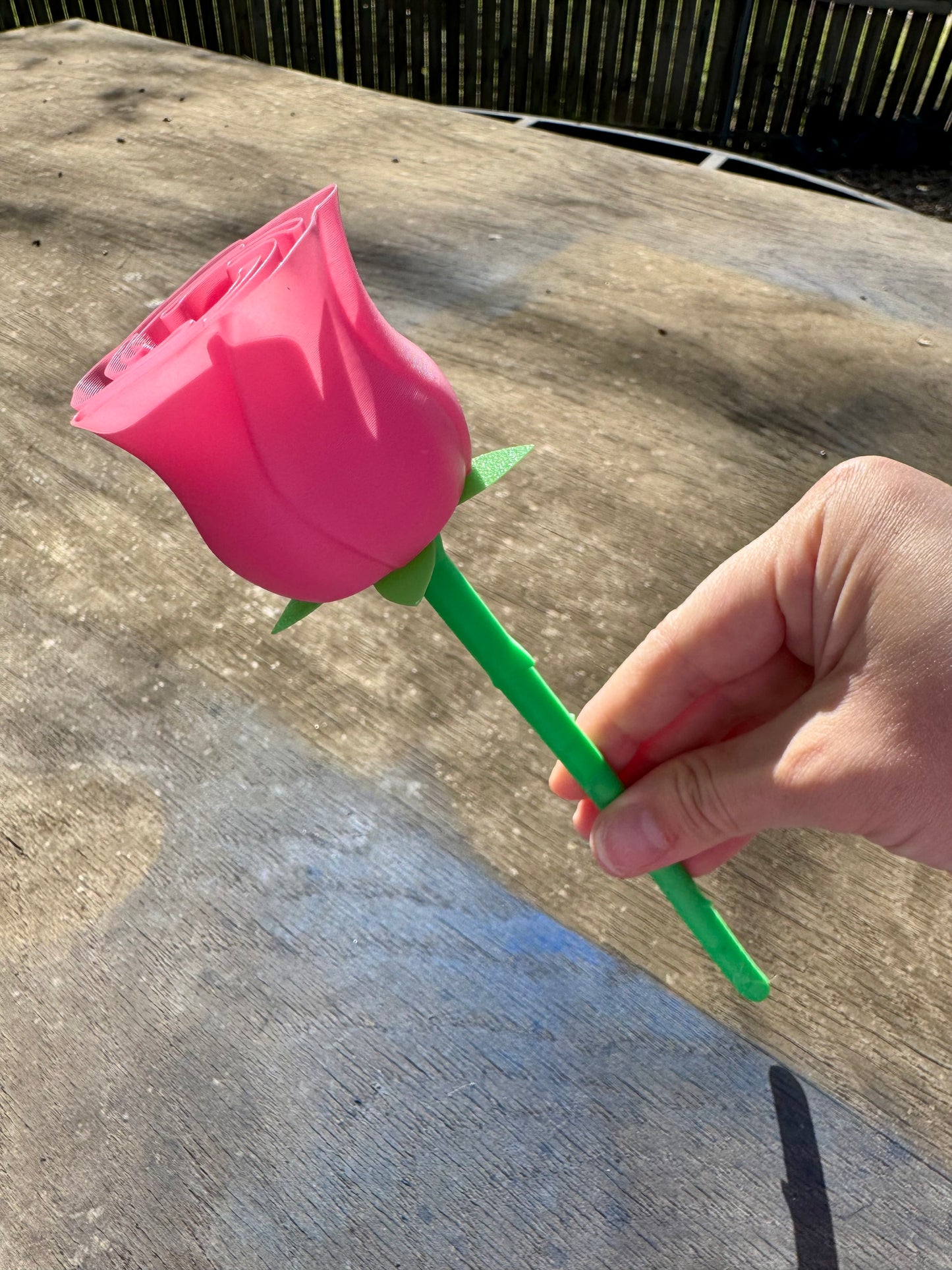 3D Pink Printed Rose