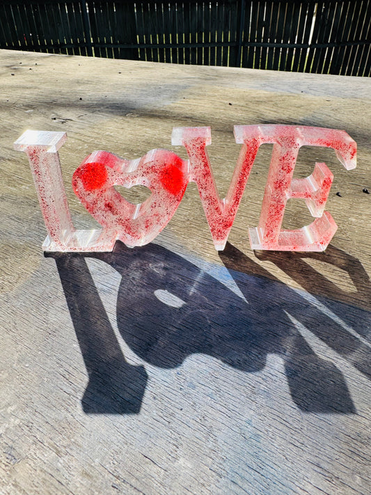 Love Resin Decor Stand Up Sign