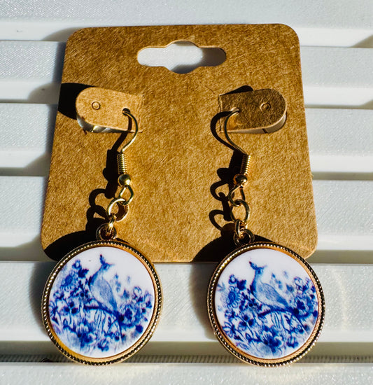 Vintage Style Peacock Earrings 🦚