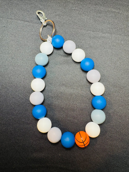 Mavs Inspired Basketball Keychain Wristlet!