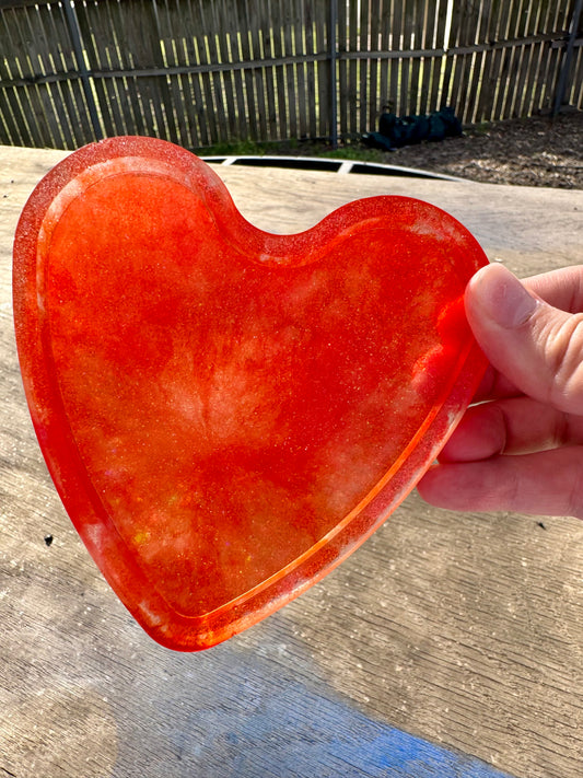 Heart Resin Coaster Or Ashtray