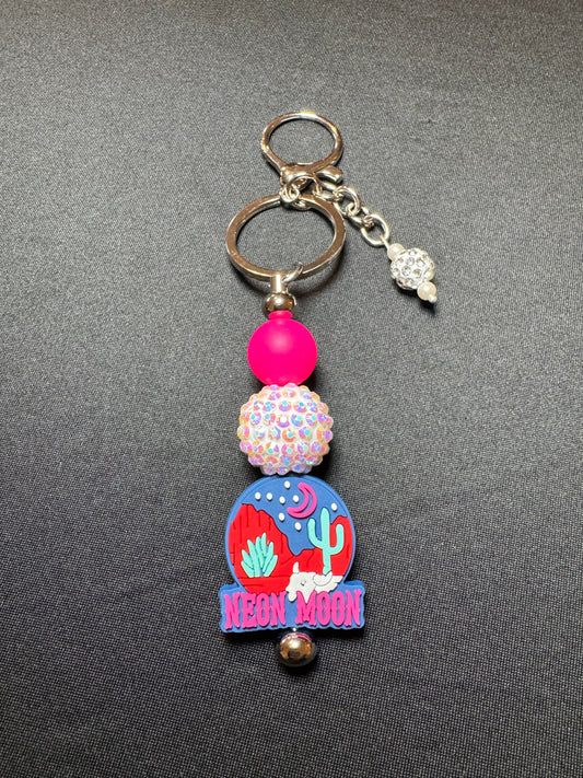 Country Neon Moon Keychain